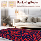 Red Floral Vintage Patterned Rug