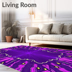 Vibrant Violet Pink Geometric Crystal Rug