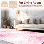 Soft Pink Floral Swirl Pattern Rug