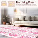 Pink Floral Abstract Pattern Rug
