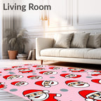 Pink Santa Claus Christmas Celebration Rug