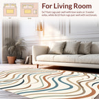 Earthy Tone Wavy Line Design Rug