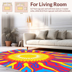 Radiant Sunburst Psychedelic Pattern Rug