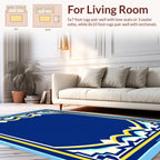 Bold Royal Blue Yellow Archway Rug