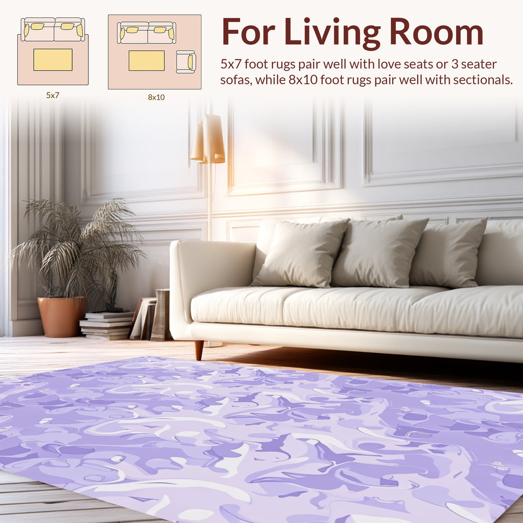 Lavender Abstract Swirl Pattern Rug