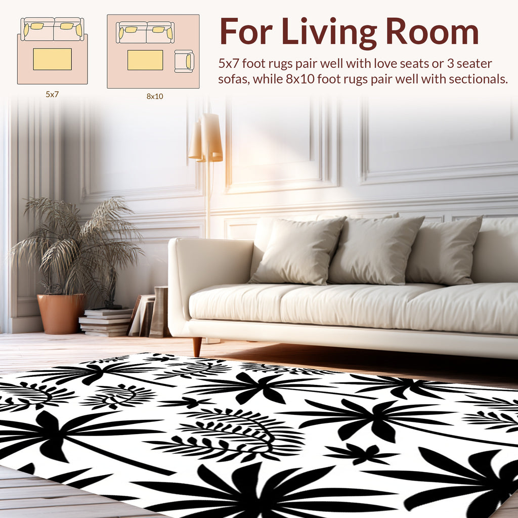 Tropical Palm Leaves Bold Pattern Rug