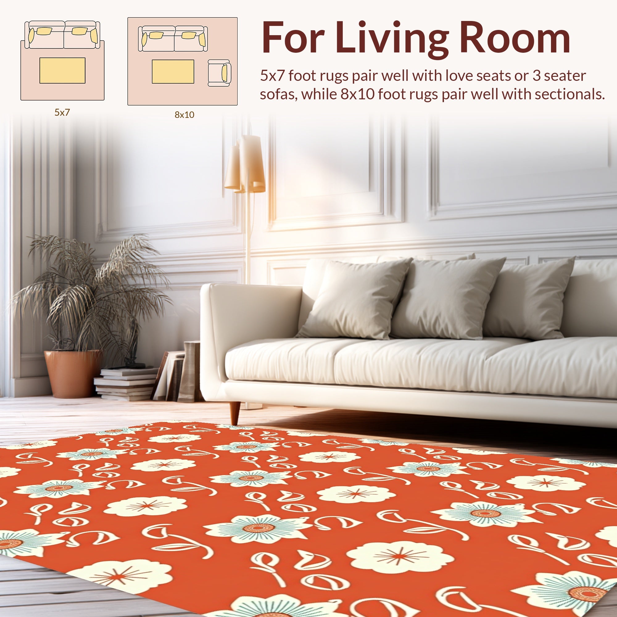 Retro Floral Pattern Rug