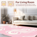 Soft Pink Swirl Pattern Design Rug
