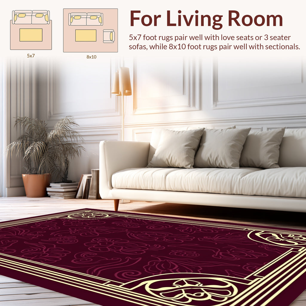 Art Nouveau Floral Border Design Rug