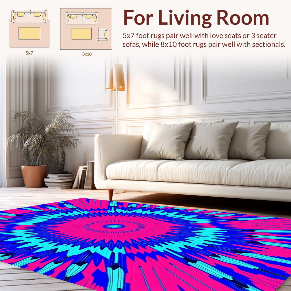Vibrant Starburst Geometric Pattern Rug