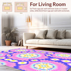 Vibrant Starburst Medallion Pattern Rug