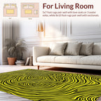 Abstract Yellow Swirl Pattern Rug