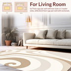 Beige Swirl Pattern Design Rug