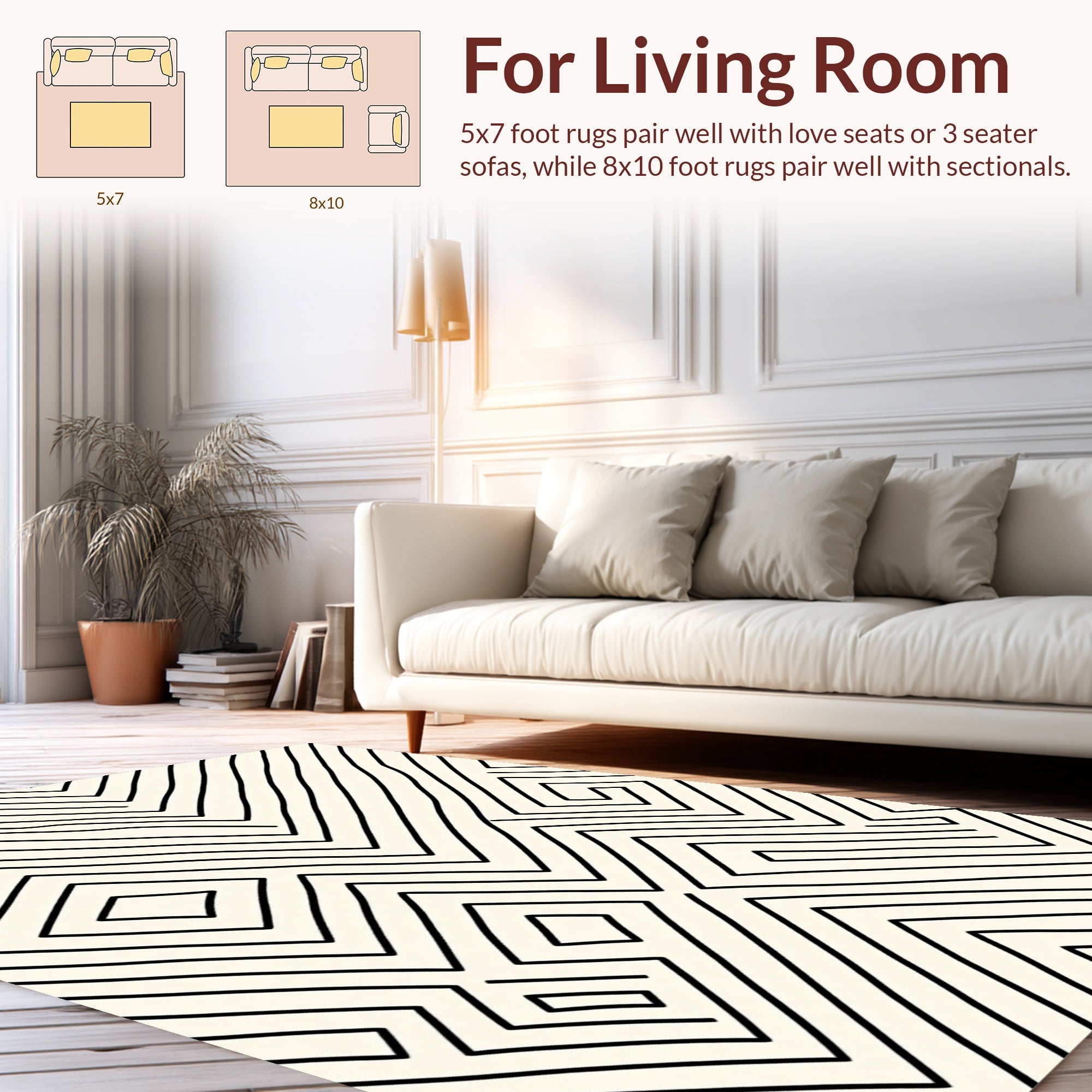 Abstract Geometric Zigzag Design Rug