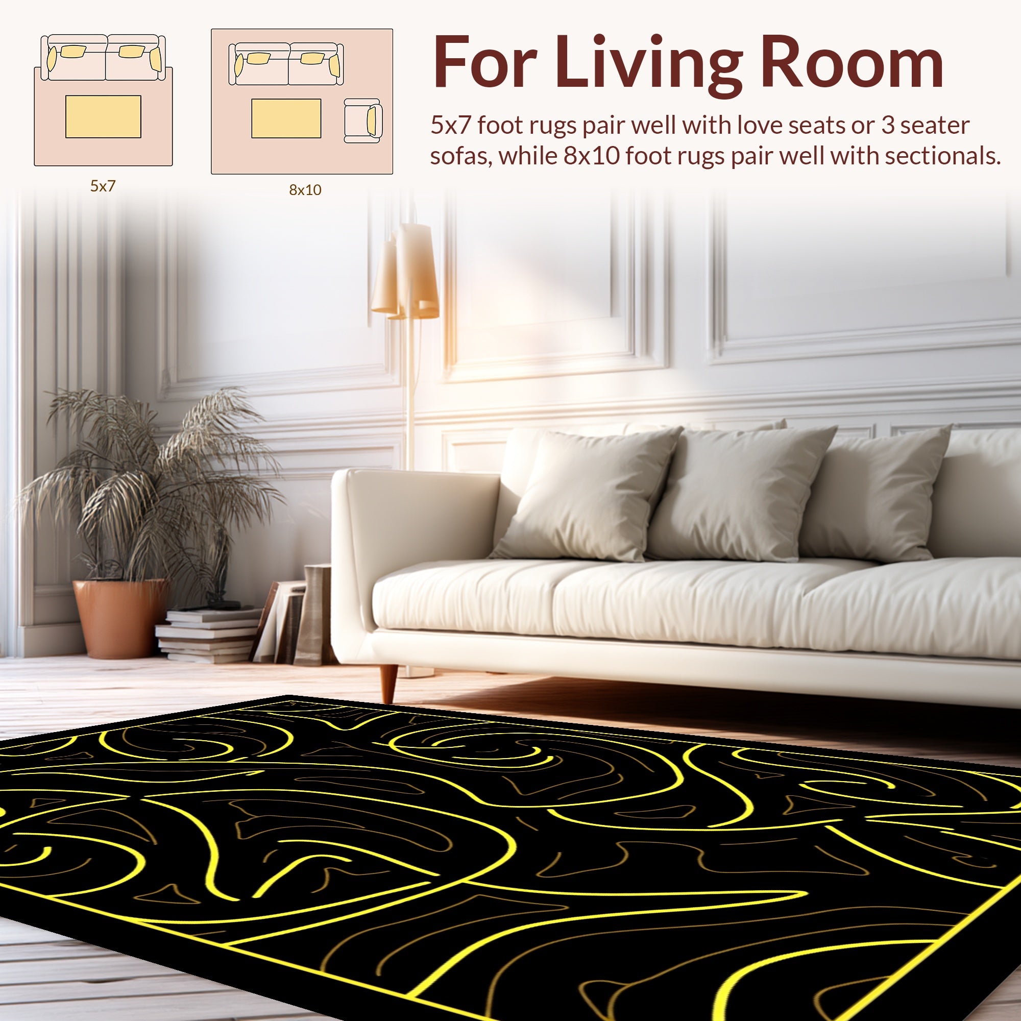 Abstract Flowing Lines Design Rug