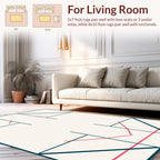 Geometric Abstract Design With Pink Accents Rug