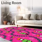 Pink Soldier Vine Star Repeating Rug