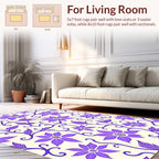 Elegant Purple Floral Vine Design Rug