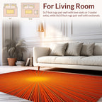 Radiant Sunburst Orange Rug Pattern Rug