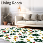 Festive Christmas Characters and Foliage Rug
