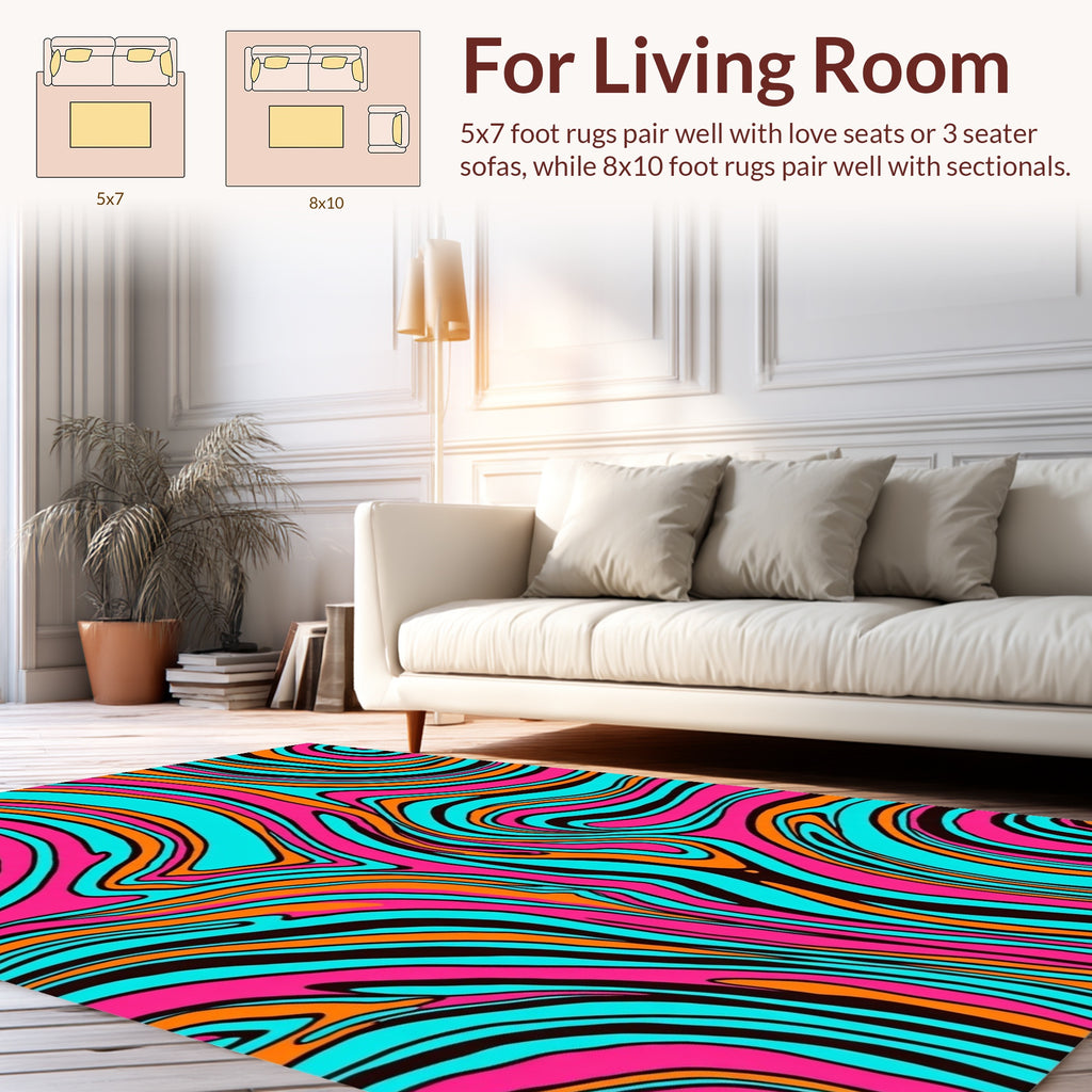 Vibrant Swirl Abstract Pattern Rug
