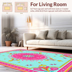 Vibrant Folk Art With Mandala Design Rug