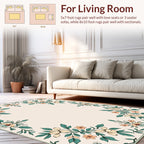 Elegant Floral Vine Botanical Frame Rug