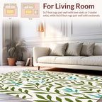 Green Leafy Branches Pattern Rug