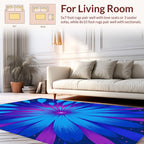 Radiant Blue Floral Burst Design Rug