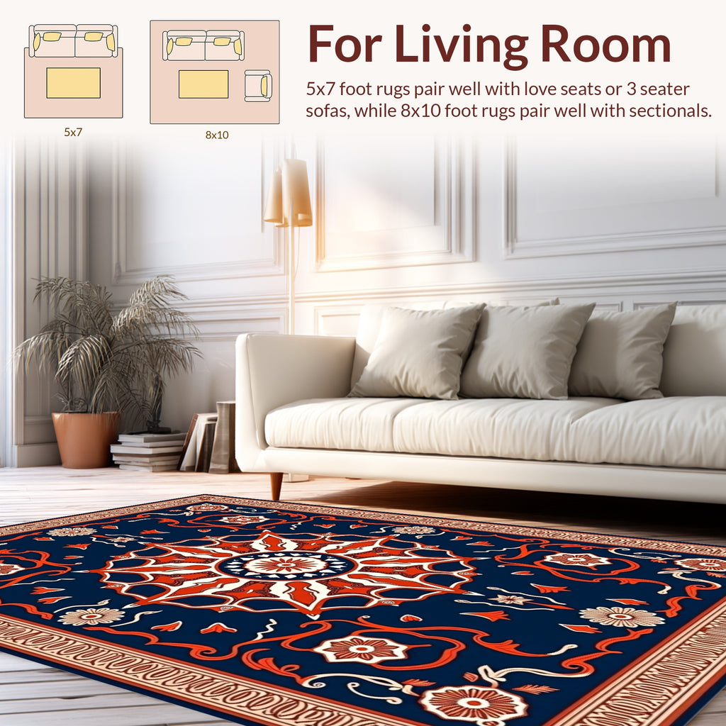 Navajo Inspired Floral Mandala Rug