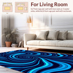 Swirling Blue Abstract Pattern Rug
