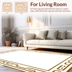 Modern Geometric Gold Border Rug