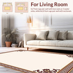 Classic Floral Geometric Border Design Rug