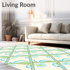 Art Nouveau Floral Vine Lattice Rug