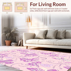 Whimsical Butterfly Floral Pattern Design Rug