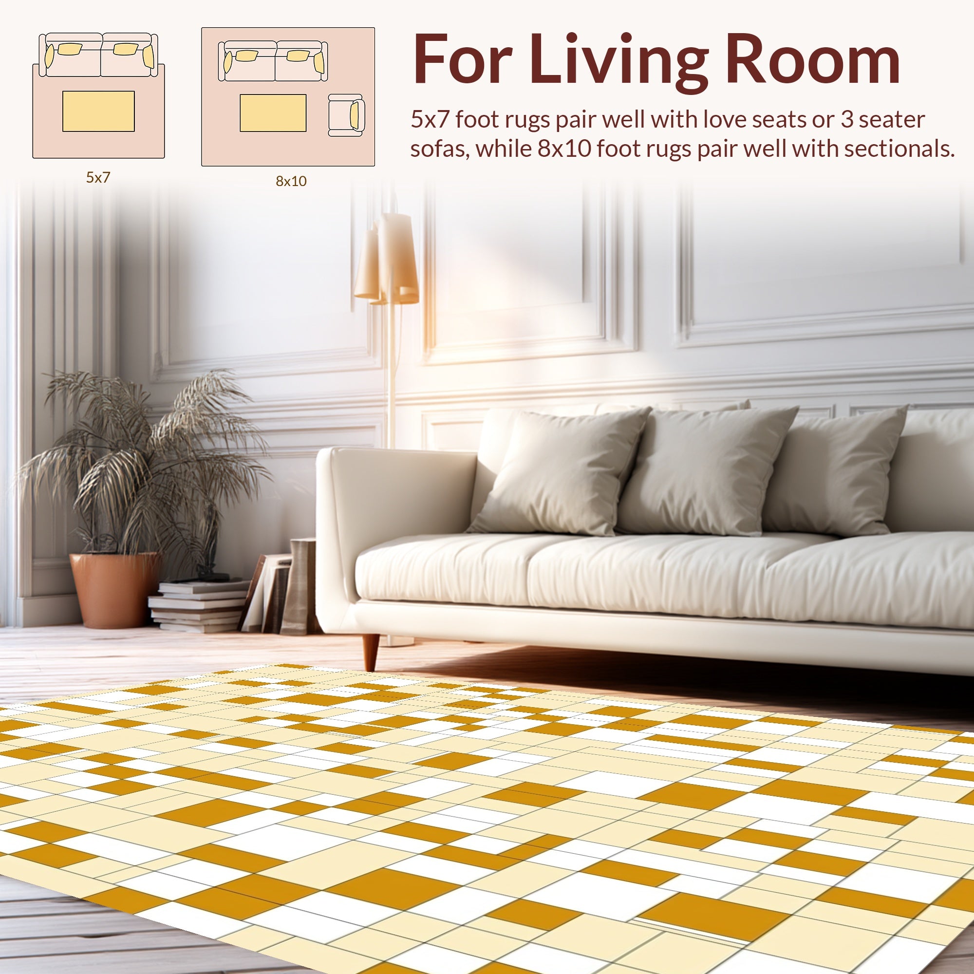 Abstract Geometric Block Pattern Rug