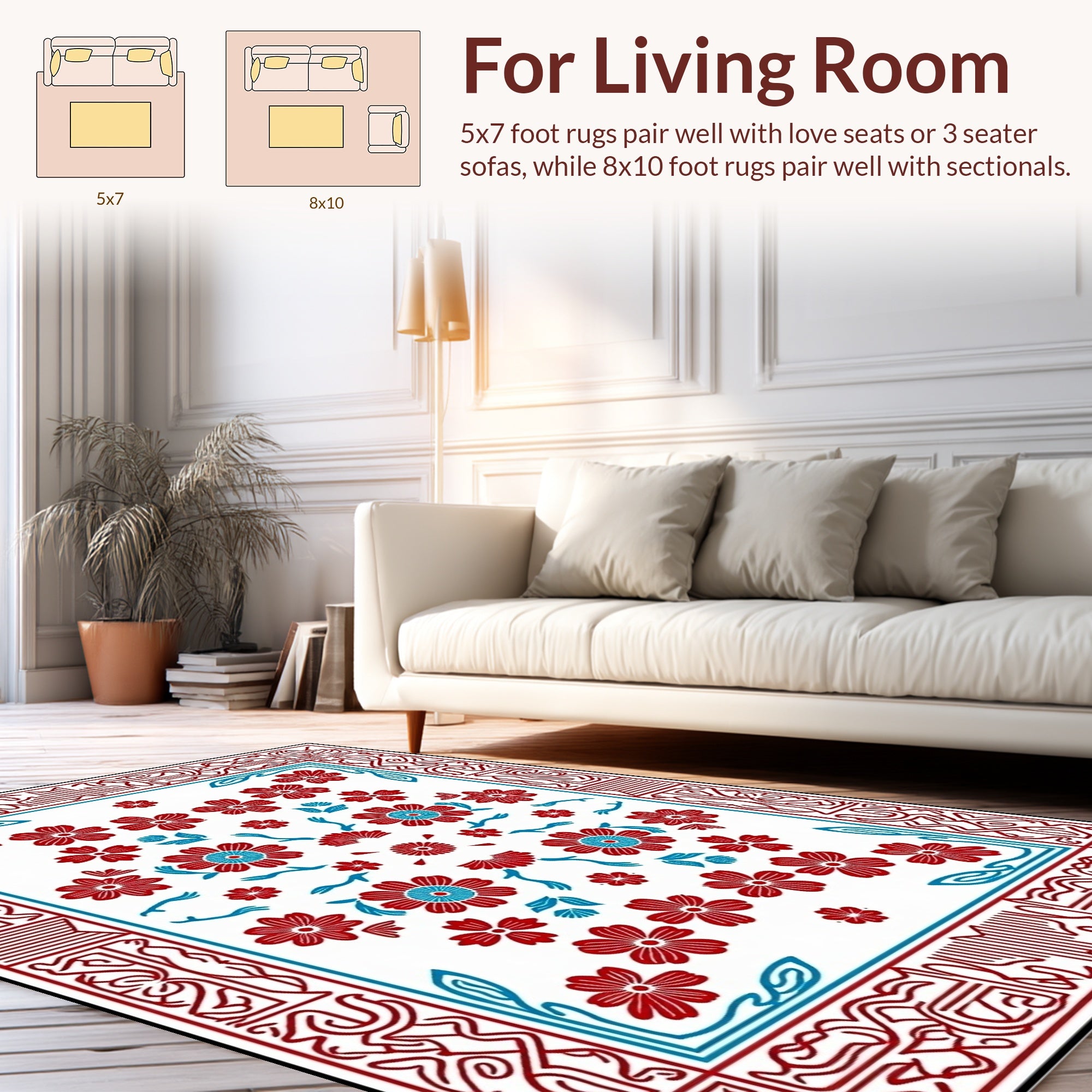 Floral Design With Intricate Borders Rug