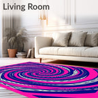Vibrant Pink Swirl Abstract Rug
