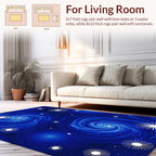 Deep Blue Swirls With Starbursts Design Rug