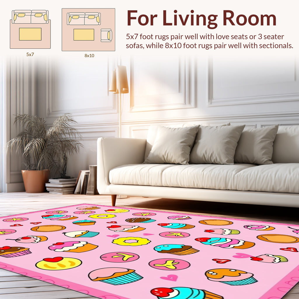 Sweet Cupcake Pattern Design Rug