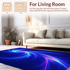 Electric Blue Pink Swirls Rug