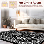 Classic Botanical Floral Mandala Print Rug