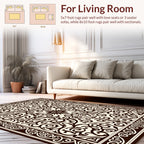 Ornate Dark Floral Swirl Pattern Rug