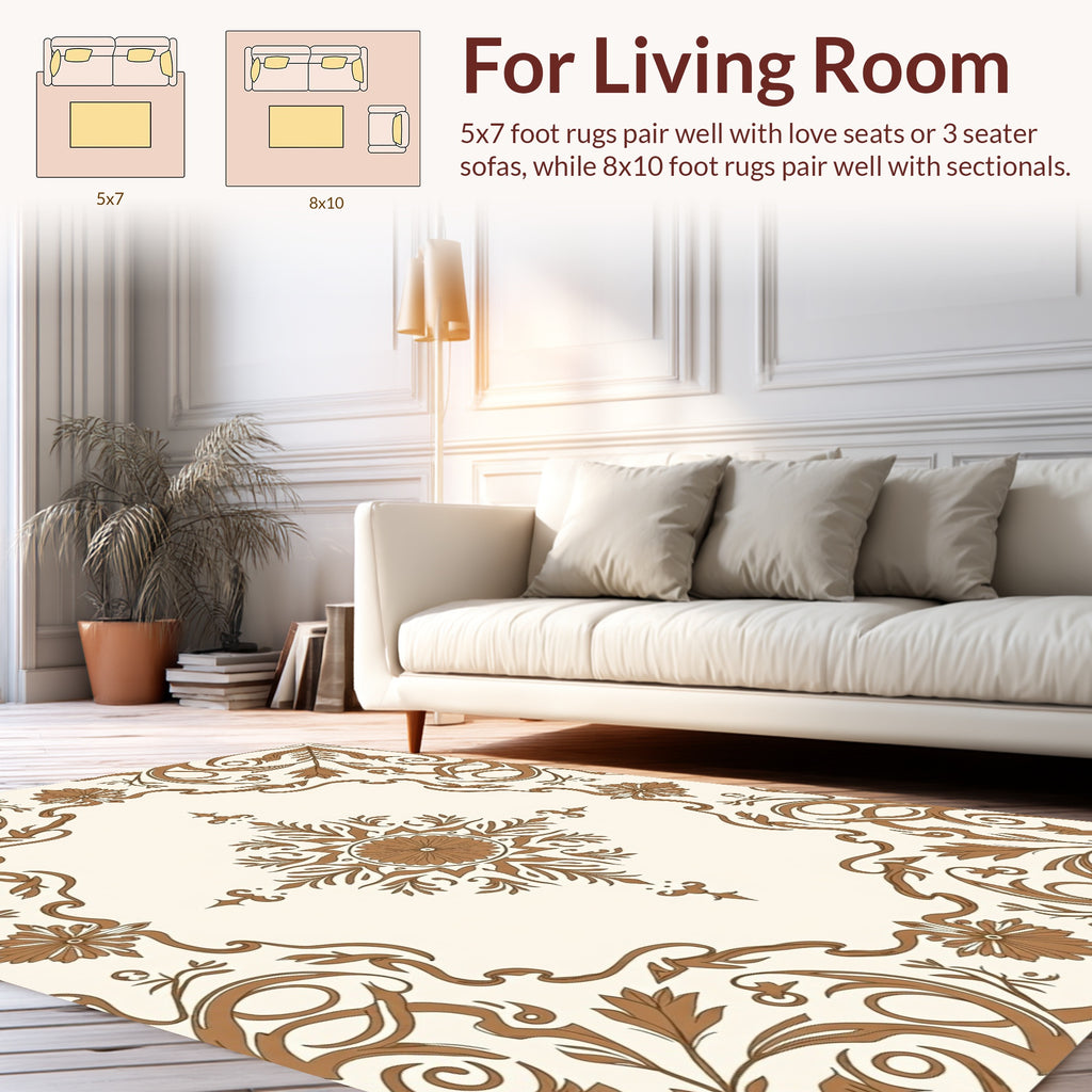 Ornate Floral Scrollwork Delight Rug