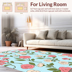 Pastel Rose Blossom Pattern Rug