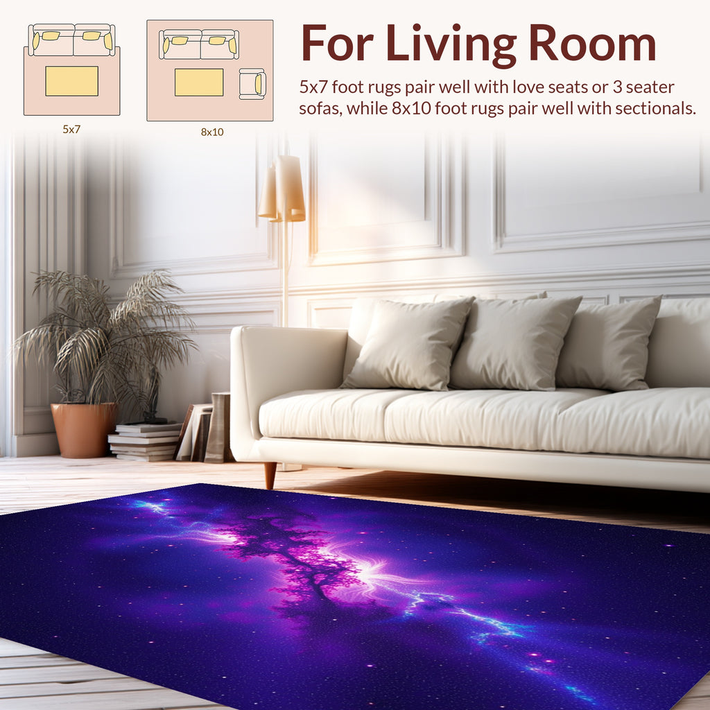 Cosmic Nebula Swirl Pattern Design Rug