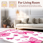 Pink Butterfly Pattern Design Rug