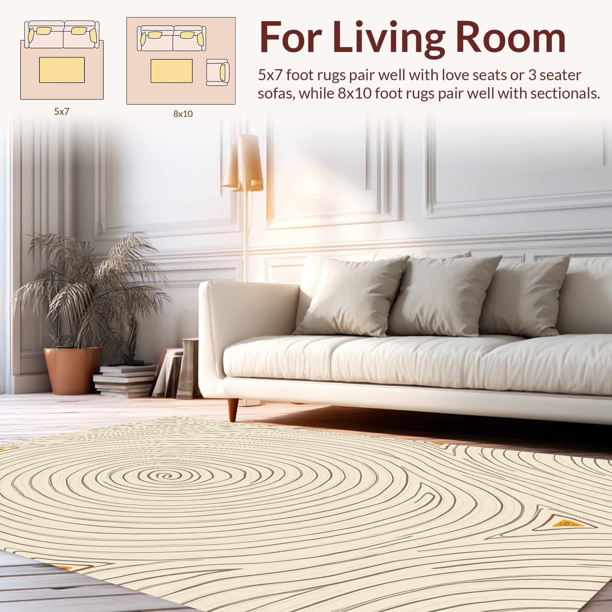 Wood Grain Abstract Geometric Design Rug