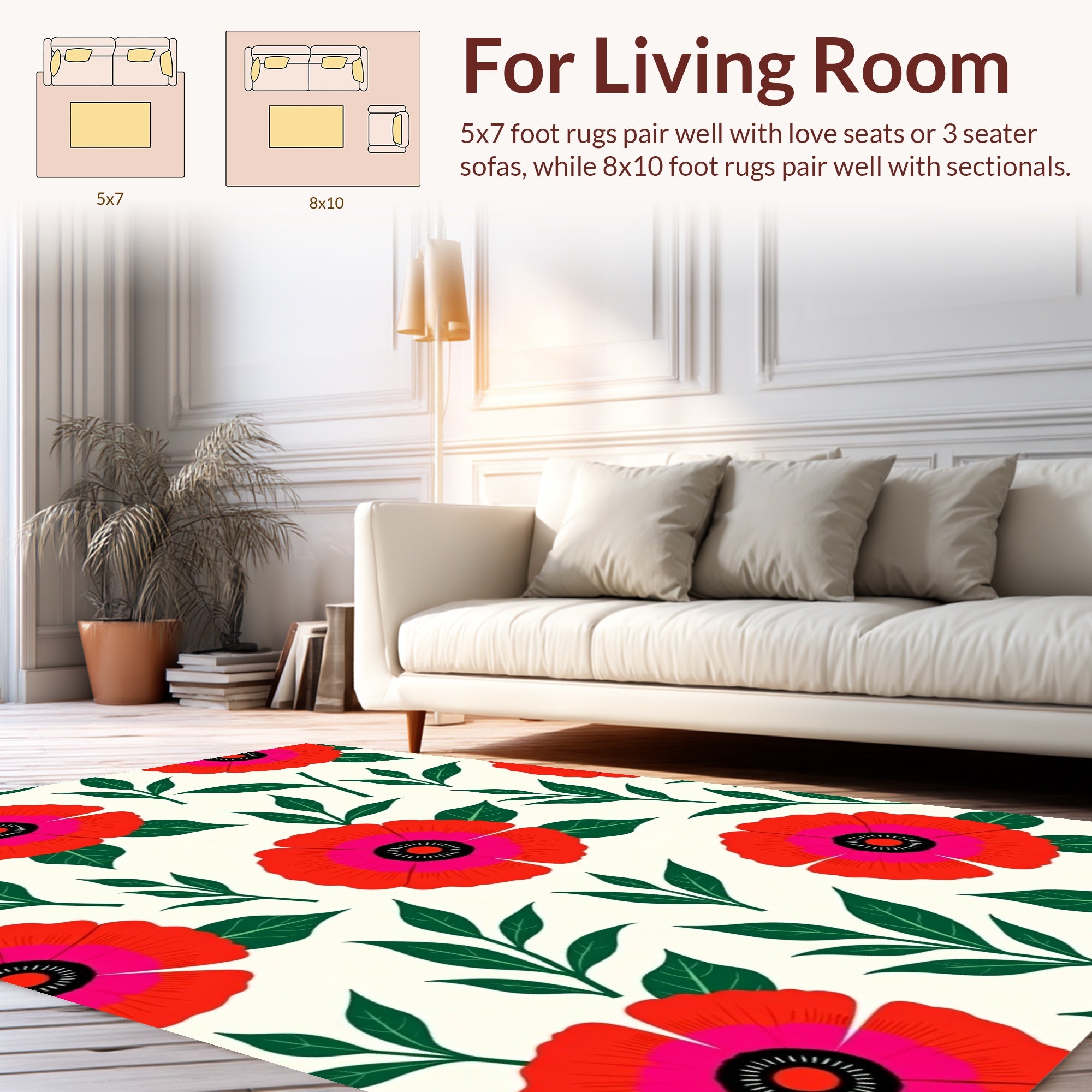 Retro Floral Pattern Design Rug
