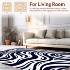 Bold Abstract Zebra Stripe Pattern Rug